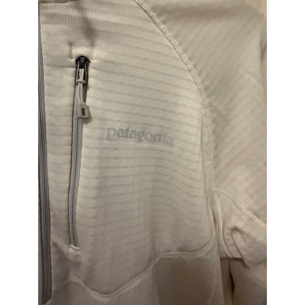 Patagonia R1 Fleece Quarter Zip Pullover White Womens Large HighGround Logo - Picture 3 of 6